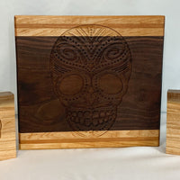Sugar Skull Cutting Board & Wood Coaster Set