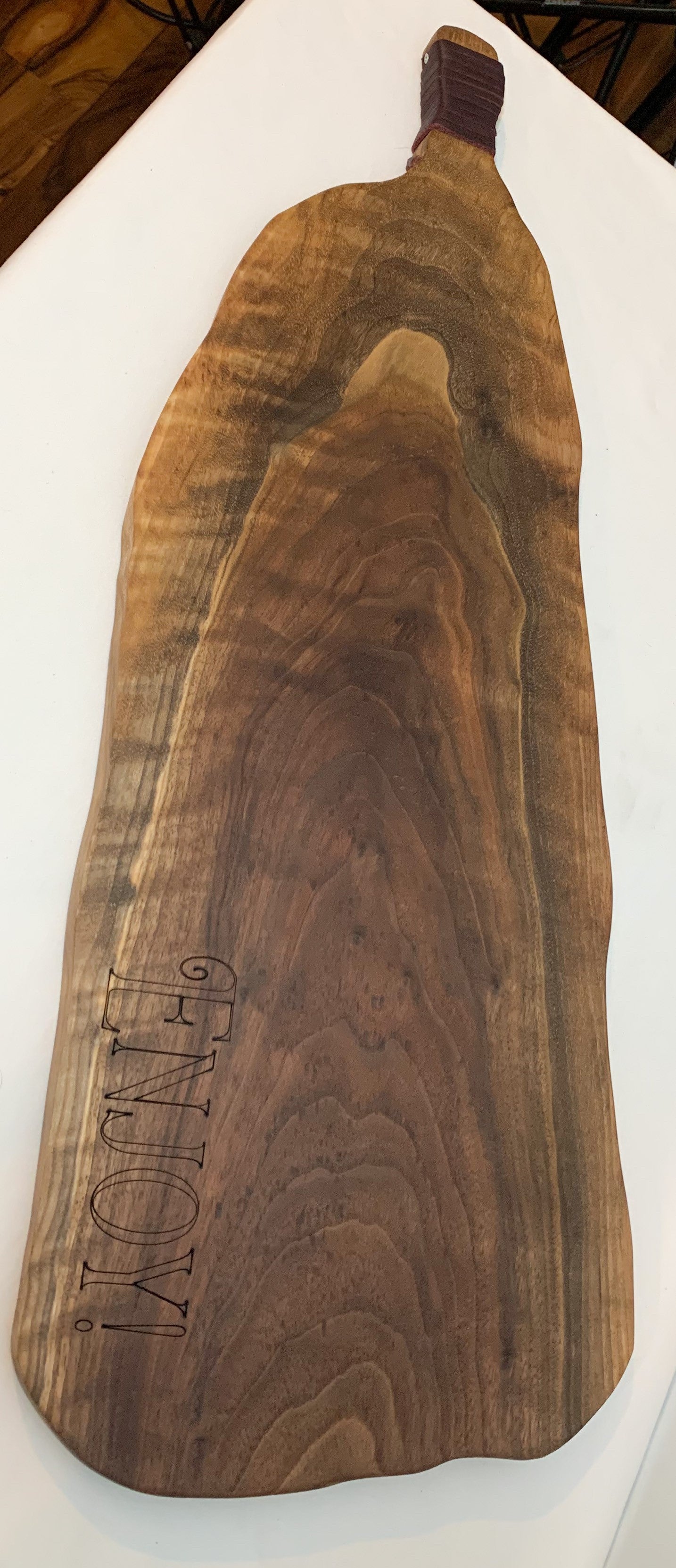 Large Charcuterie Board With Horseshoe Handles 25x8in, Custom Wood